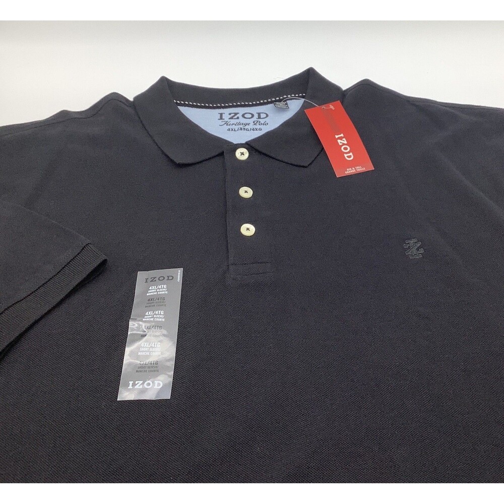 Izod Heritage‎ Mens Short Sleeve Black Polo Size 4XL NWT